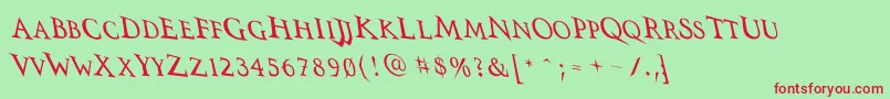 Vtcswitchbladeromancedrunk Font – Red Fonts on Green Background