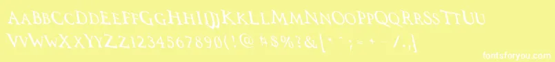 Vtcswitchbladeromancedrunk Font – White Fonts on Yellow Background