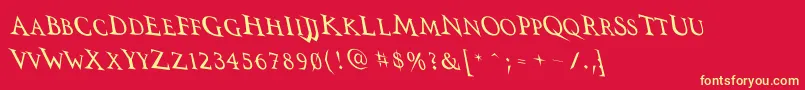 Vtcswitchbladeromancedrunk Font – Yellow Fonts on Red Background