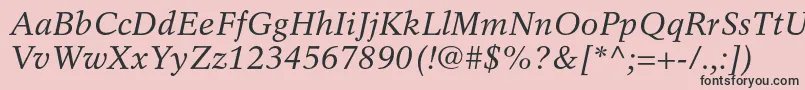 フォントRotationltstdItalic – ピンクの背景に黒い文字