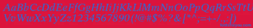 RotationltstdItalic Font – Blue Fonts on Red Background