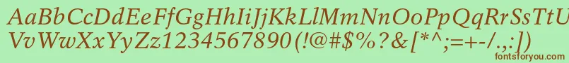 RotationltstdItalic Font – Brown Fonts on Green Background