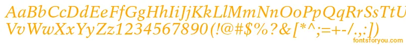 フォントRotationltstdItalic – 白い背景にオレンジのフォント