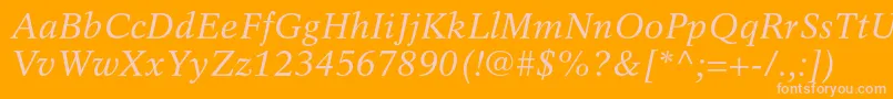 RotationltstdItalic Font – Pink Fonts on Orange Background