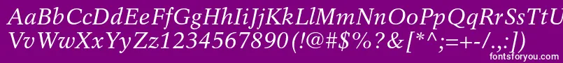 フォントRotationltstdItalic – 紫の背景に白い文字