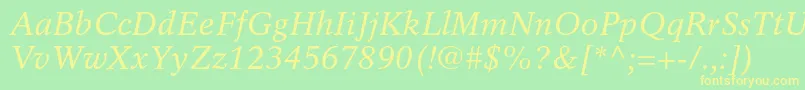 フォントRotationltstdItalic – 黄色の文字が緑の背景にあります