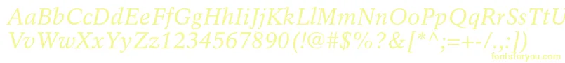 RotationltstdItalic Font – Yellow Fonts on White Background