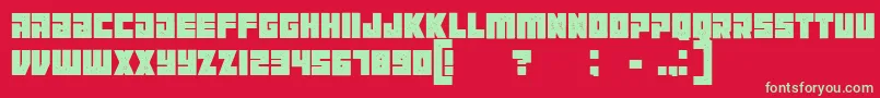フォントManiacgrunged – 赤い背景に緑の文字