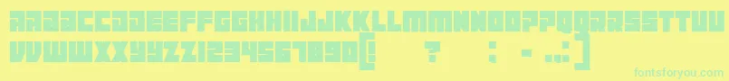 Maniacgrunged-fontti – vihreät fontit keltaisella taustalla