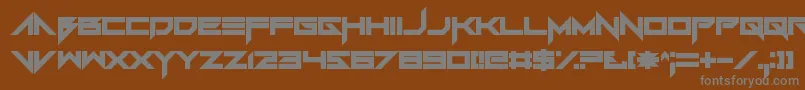 フォントFoughtknight – 茶色の背景に灰色の文字