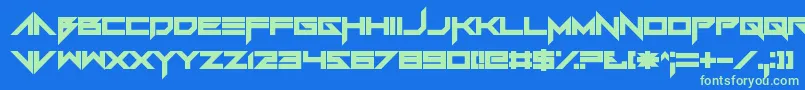 Foughtknight Font – Green Fonts on Blue Background