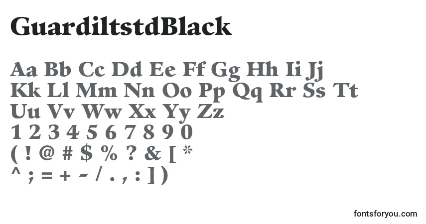 Fuente GuardiltstdBlack - alfabeto, números, caracteres especiales