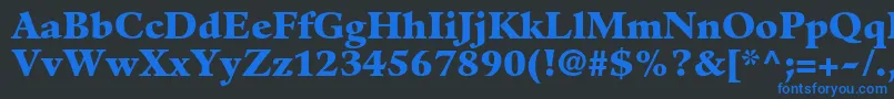 フォントGuardiltstdBlack – 黒い背景に青い文字
