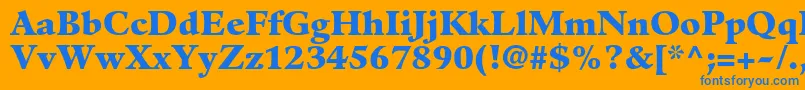 フォントGuardiltstdBlack – オレンジの背景に青い文字