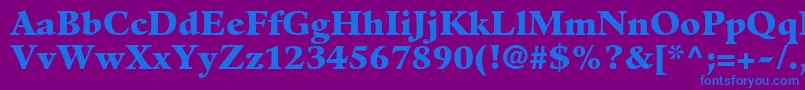 GuardiltstdBlack-Schriftart – Blaue Schriften auf violettem Hintergrund