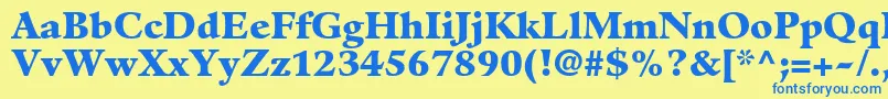 GuardiltstdBlack-Schriftart – Blaue Schriften auf gelbem Hintergrund