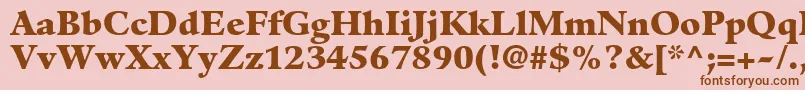 GuardiltstdBlack-Schriftart – Braune Schriften auf rosa Hintergrund