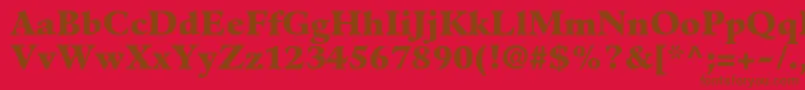GuardiltstdBlack-Schriftart – Braune Schriften auf rotem Hintergrund