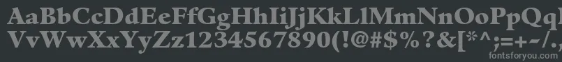 フォントGuardiltstdBlack – 黒い背景に灰色の文字