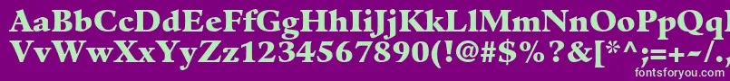 GuardiltstdBlack-fontti – vihreät fontit violetilla taustalla