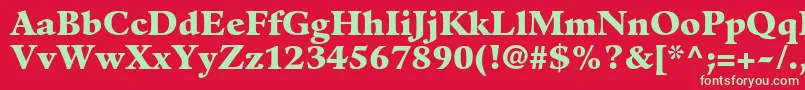 GuardiltstdBlack Font – Green Fonts on Red Background