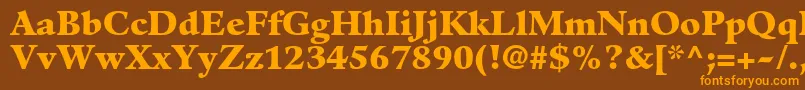 GuardiltstdBlack-fontti – oranssit fontit ruskealla taustalla