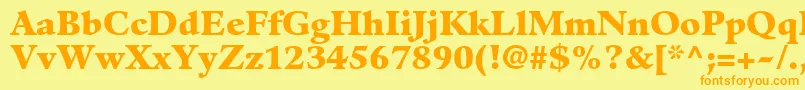 GuardiltstdBlack-fontti – oranssit fontit keltaisella taustalla
