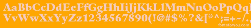 GuardiltstdBlack-fontti – vaaleanpunaiset fontit oranssilla taustalla