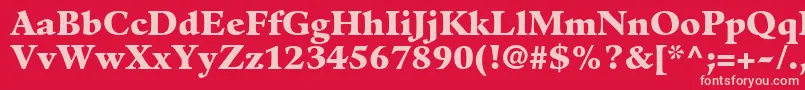 GuardiltstdBlack-fontti – vaaleanpunaiset fontit punaisella taustalla