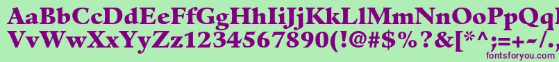 GuardiltstdBlack Font – Purple Fonts on Green Background