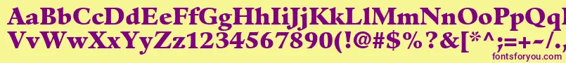 GuardiltstdBlack-Schriftart – Violette Schriften auf gelbem Hintergrund