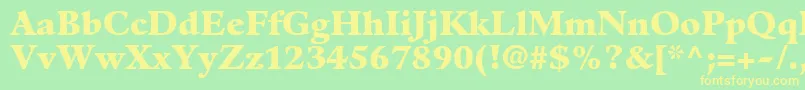 GuardiltstdBlack-fontti – keltaiset fontit vihreällä taustalla