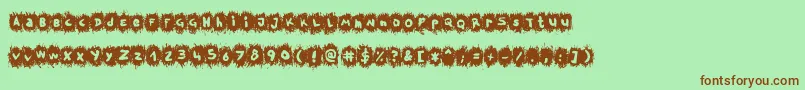 TpfKrikkelKrakkel Font – Brown Fonts on Green Background