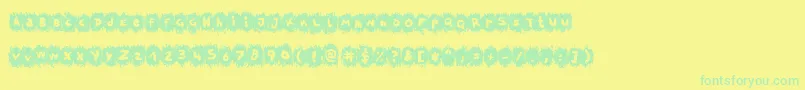 Czcionka TpfKrikkelKrakkel – zielone czcionki na żółtym tle