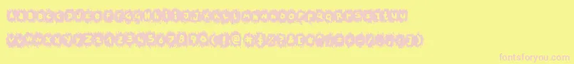 Fonte TpfKrikkelKrakkel – fontes rosa em um fundo amarelo