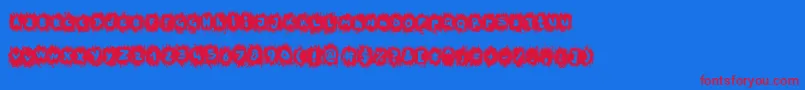 TpfKrikkelKrakkel Font – Red Fonts on Blue Background