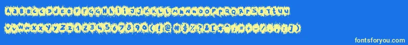 TpfKrikkelKrakkel Font – Yellow Fonts on Blue Background