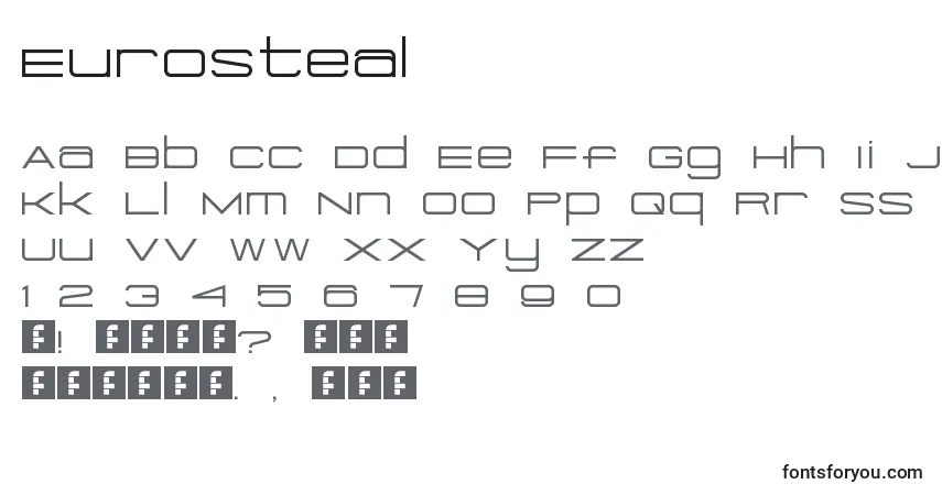 Eurostealフォント–アルファベット、数字、特殊文字