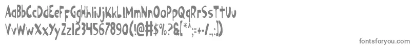 OzymandiasCondensed-fontti – harmaat kirjasimet valkoisella taustalla