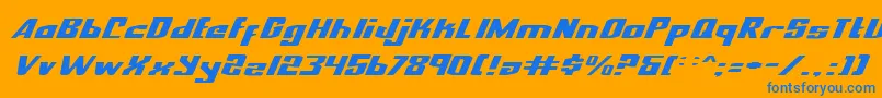 Nexpresei Font – Blue Fonts on Orange Background