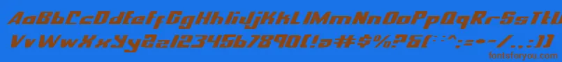 Nexpresei Font – Brown Fonts on Blue Background