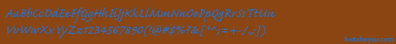 Caflischscriptwebpro Font – Blue Fonts on Brown Background