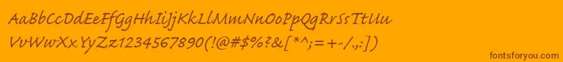 Caflischscriptwebpro Font – Brown Fonts on Orange Background