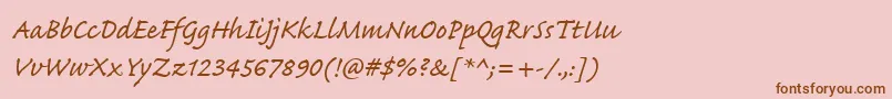 Caflischscriptwebpro Font – Brown Fonts on Pink Background