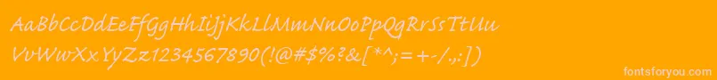 Caflischscriptwebpro Font – Pink Fonts on Orange Background