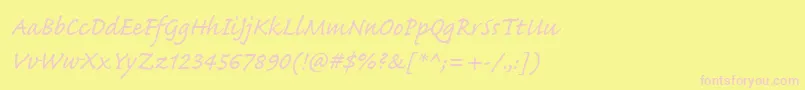 Caflischscriptwebpro Font – Pink Fonts on Yellow Background