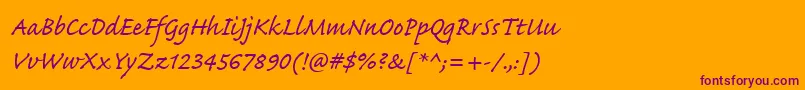 Caflischscriptwebpro Font – Purple Fonts on Orange Background