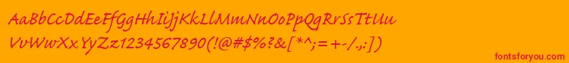 Caflischscriptwebpro Font – Red Fonts on Orange Background