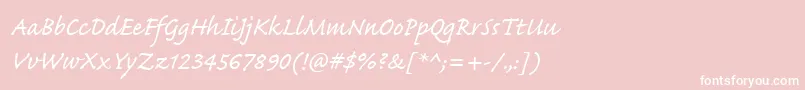 Caflischscriptwebpro Font – White Fonts on Pink Background