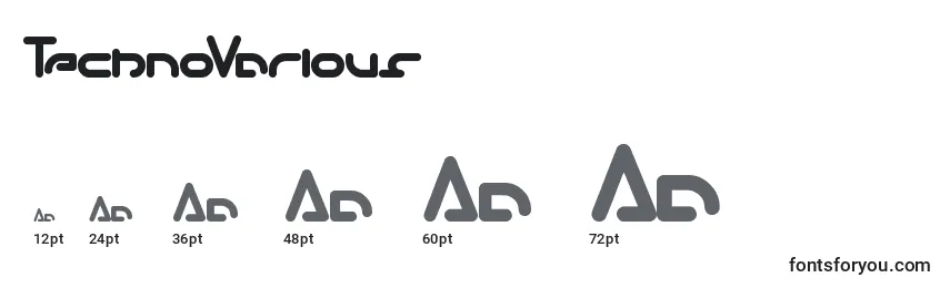 TechnoVarious Font Sizes